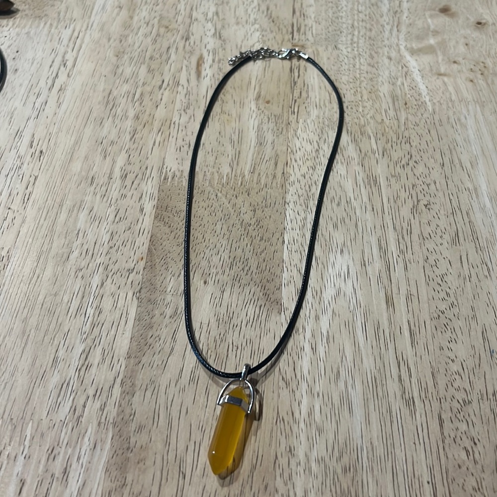 Yellow stone necklace